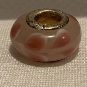 NWOT Pink Glass Bead Charm 925 Silver
